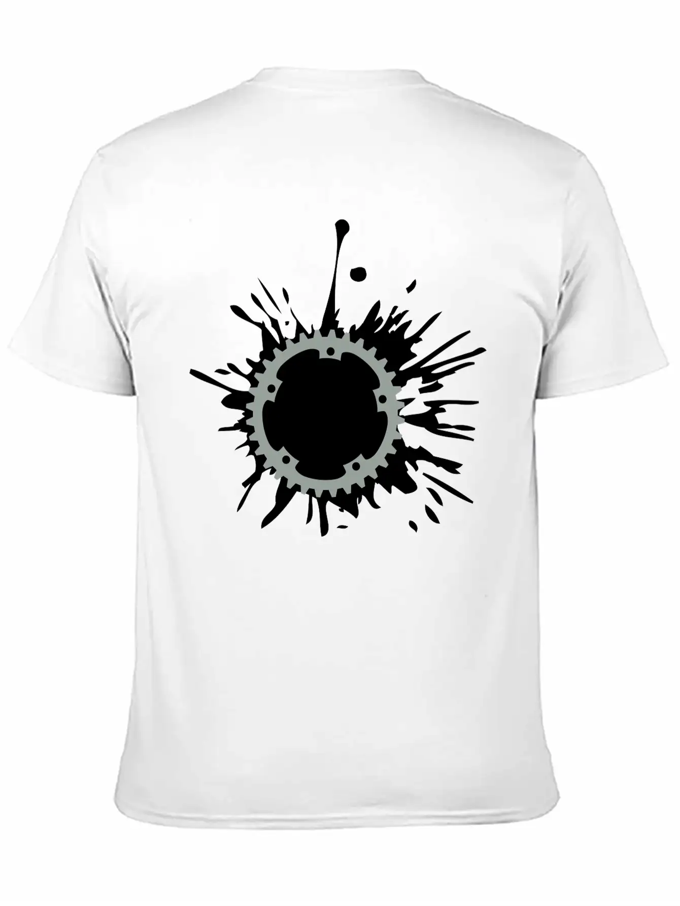 Oil Blob Splatter Color Bicycle Gear Mechanical Me Stylish Everyday T-Shirt – Unisex Basic Cotton Tee
