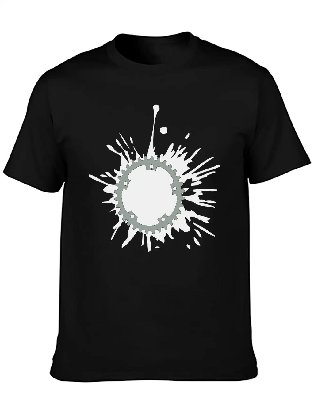 Oil Blob Splatter Color Bicycle Gear Mechanical Me Stylish Everyday T-Shirt – Unisex Basic Cotton Tee