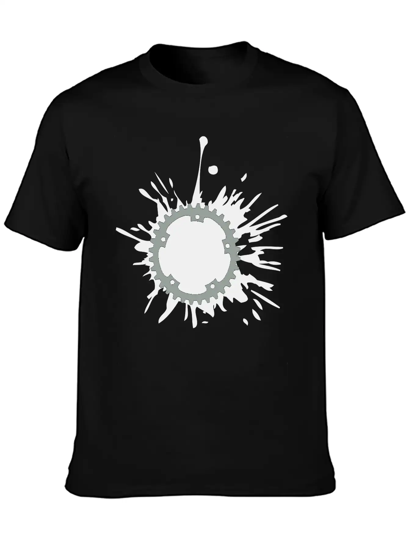 Oil Blob Splatter Color Bicycle Gear Mechanical Me Stylish Everyday T-Shirt – Unisex Basic Cotton Tee