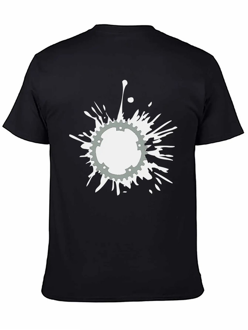 Oil Blob Splatter Color Bicycle Gear Mechanical Me Stylish Everyday T-Shirt – Unisex Basic Cotton Tee