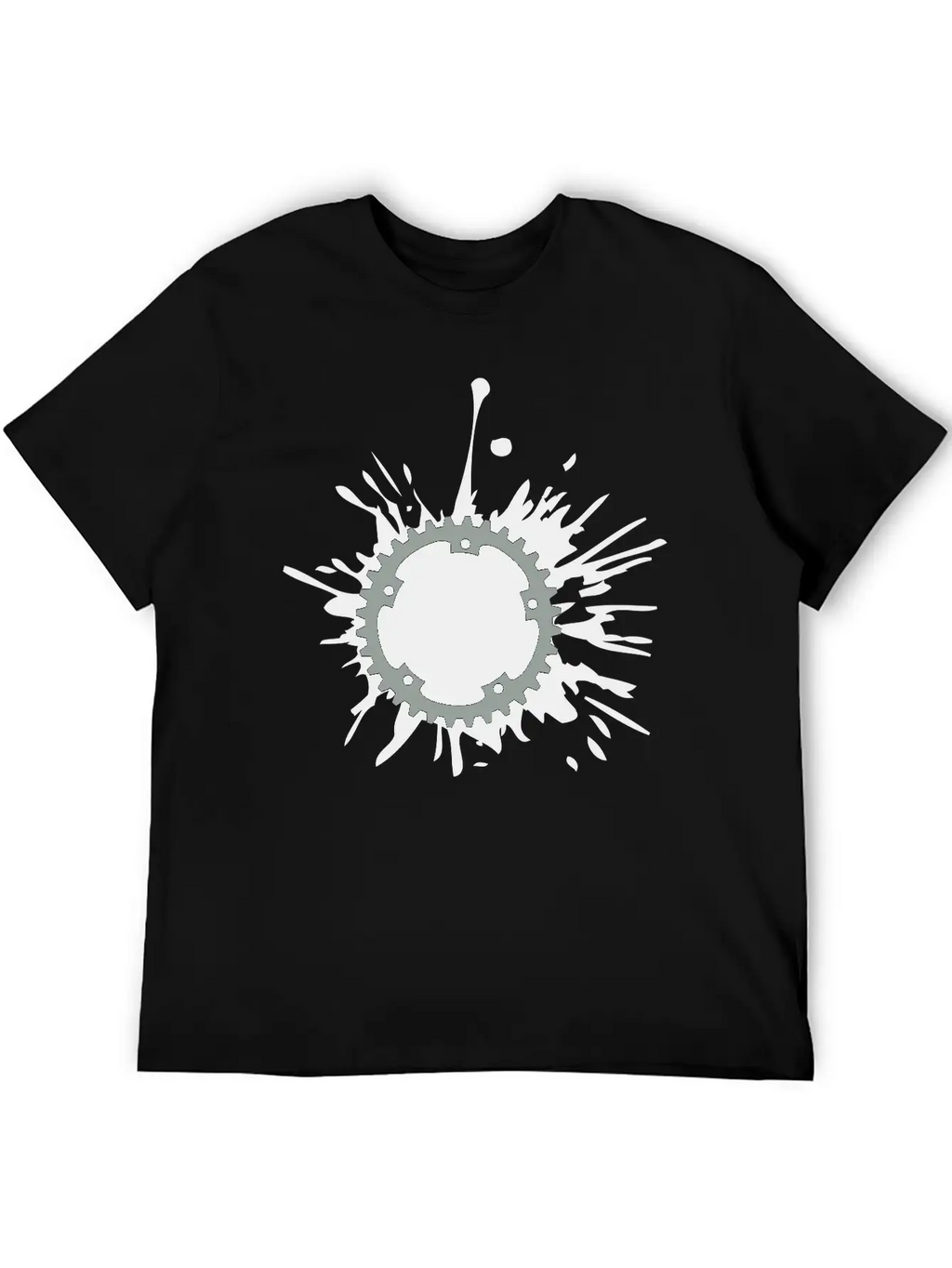 Oil Blob Splatter Color Bicycle Gear Mechanical Me Stylish Everyday T-Shirt – Unisex Basic Cotton Tee