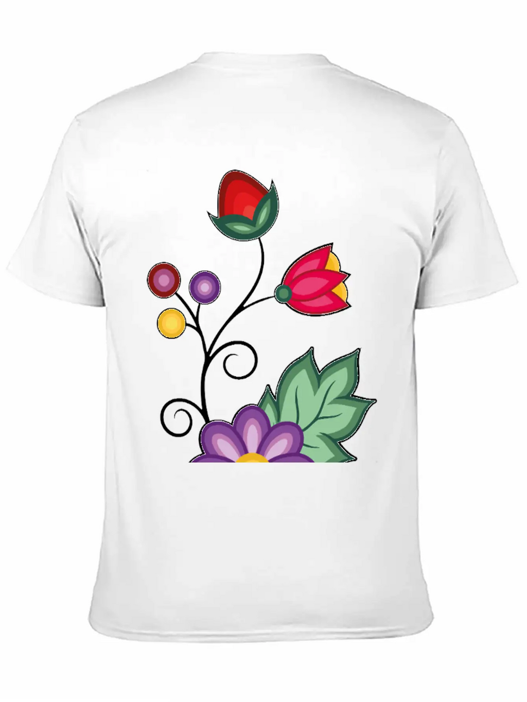 Ojibwe Floral Unisex Short Sleeve Soft Cotton T-Shirt – Casual Everyday Wear