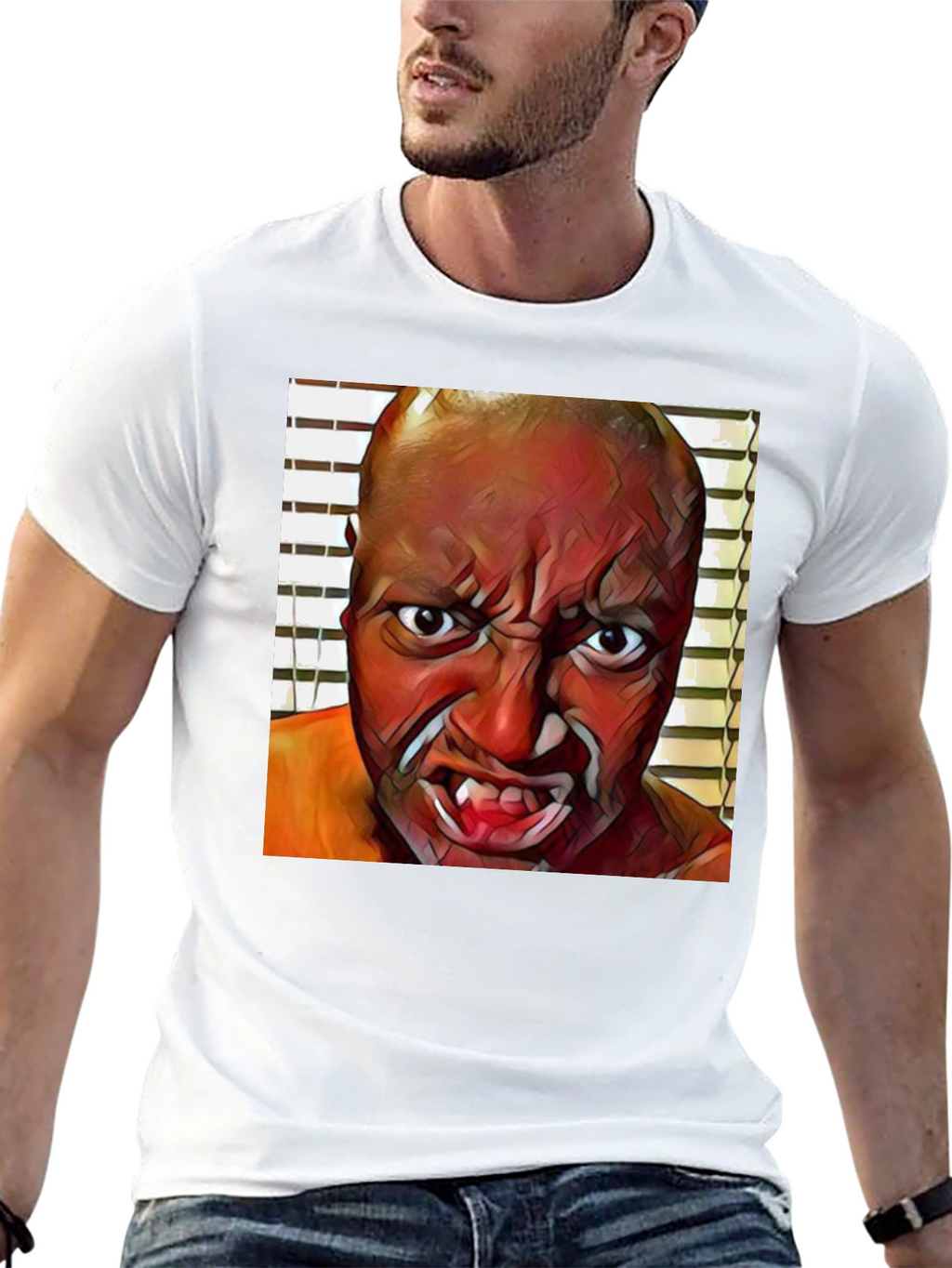 Monster Face Graphic Black T-Shirt