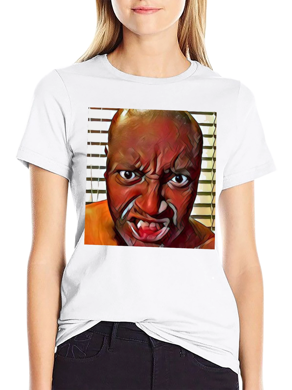 Monster Face Graphic Black T-Shirt