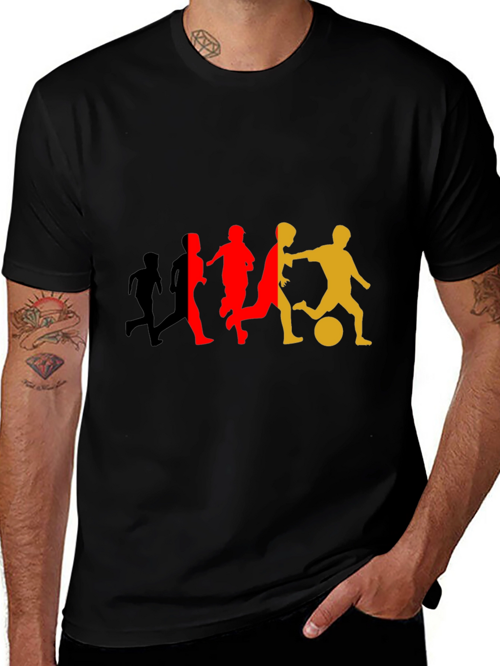 Soccer Player Silhouette Graphic T-Shirt