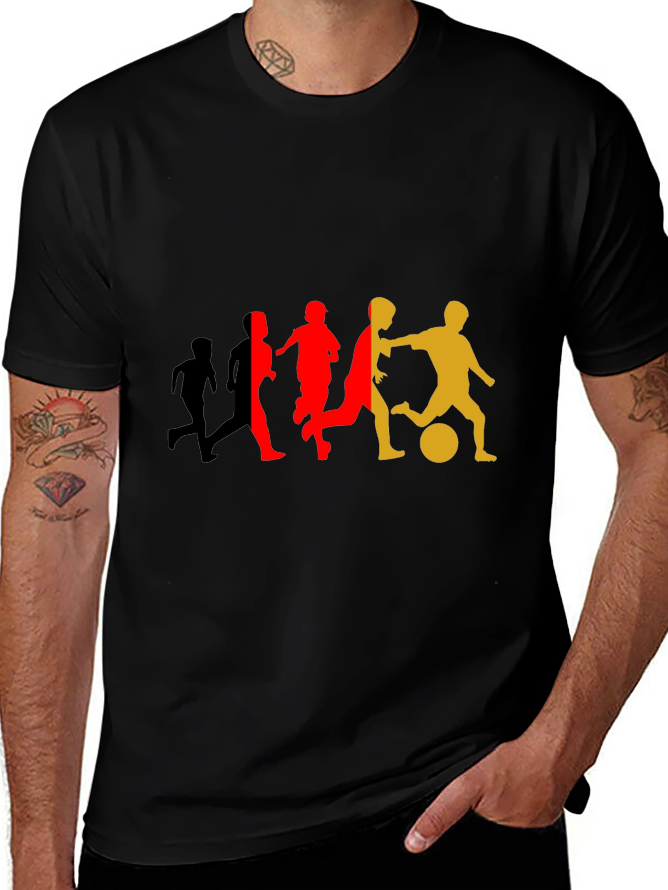 Soccer Player Silhouette Graphic T-Shirt
