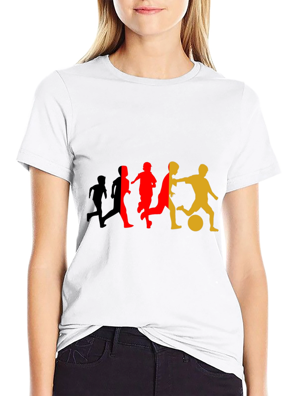 Soccer Player Silhouette Graphic T-Shirt