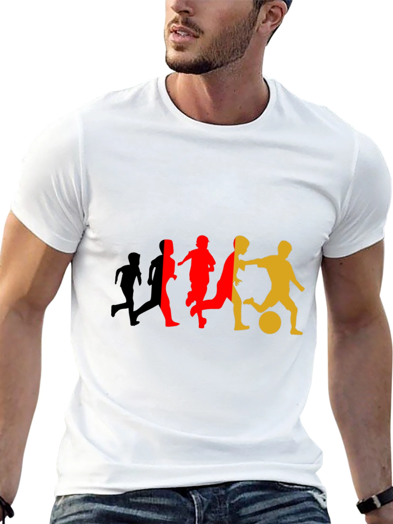 Soccer Player Silhouette Graphic T-Shirt