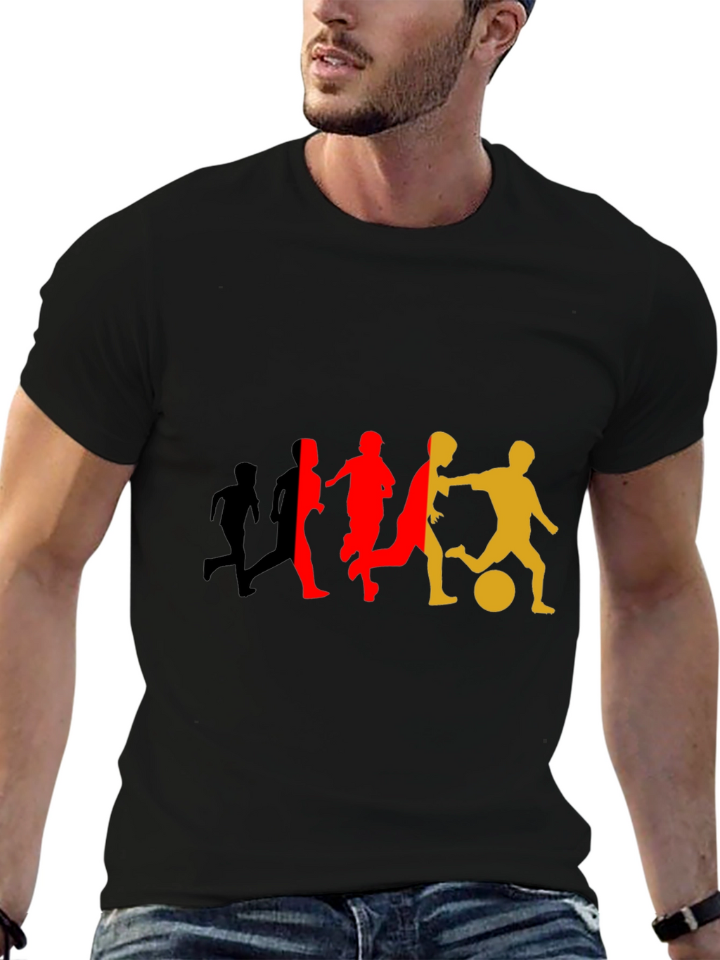 Soccer Player Silhouette Graphic T-Shirt