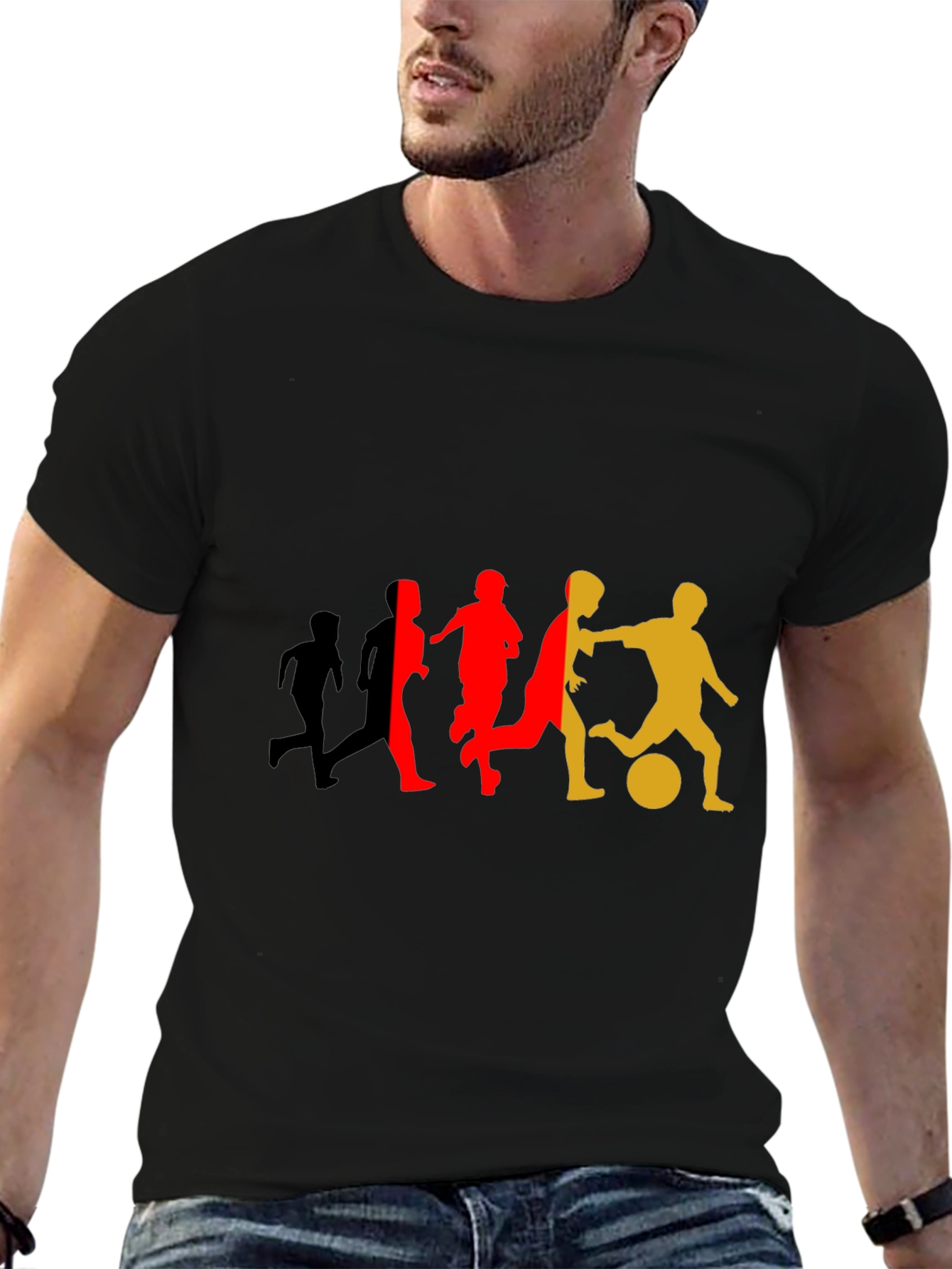 Soccer Player Silhouette Graphic T-Shirt
