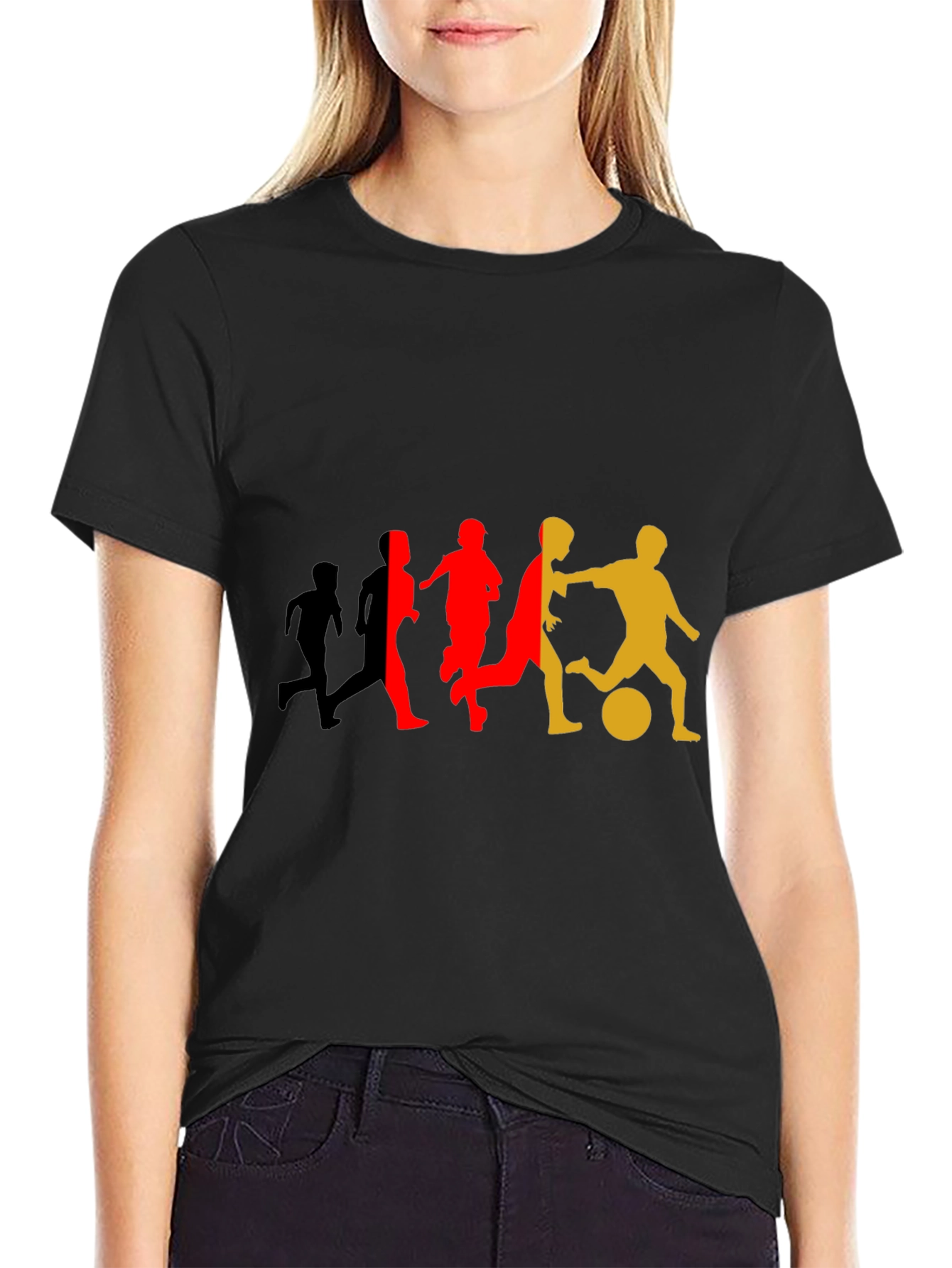 Soccer Player Silhouette Graphic T-Shirt
