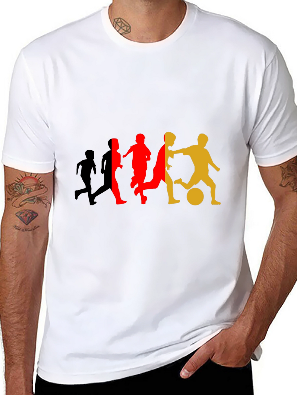 Soccer Player Silhouette Graphic T-Shirt
