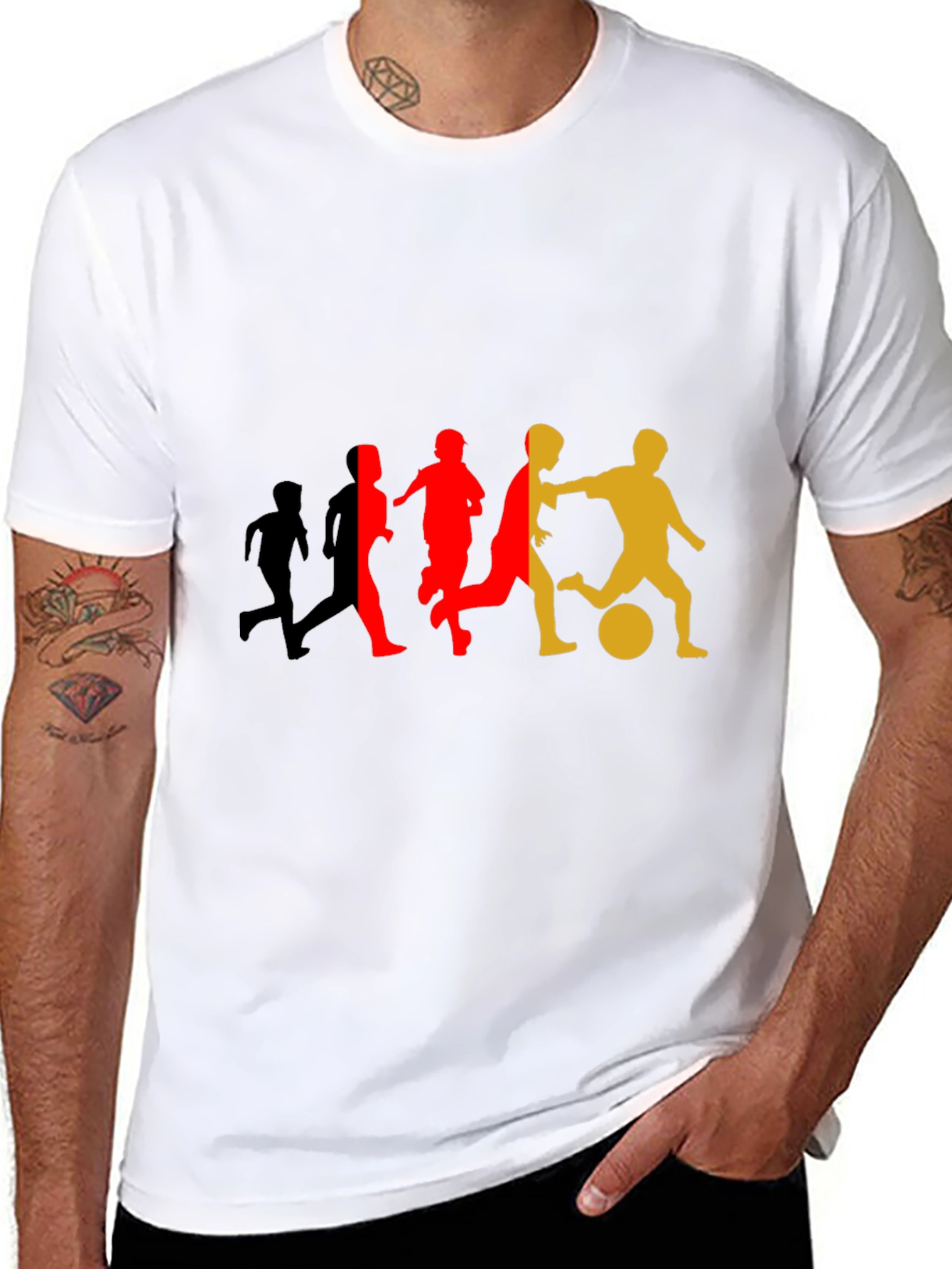 Soccer Player Silhouette Graphic T-Shirt