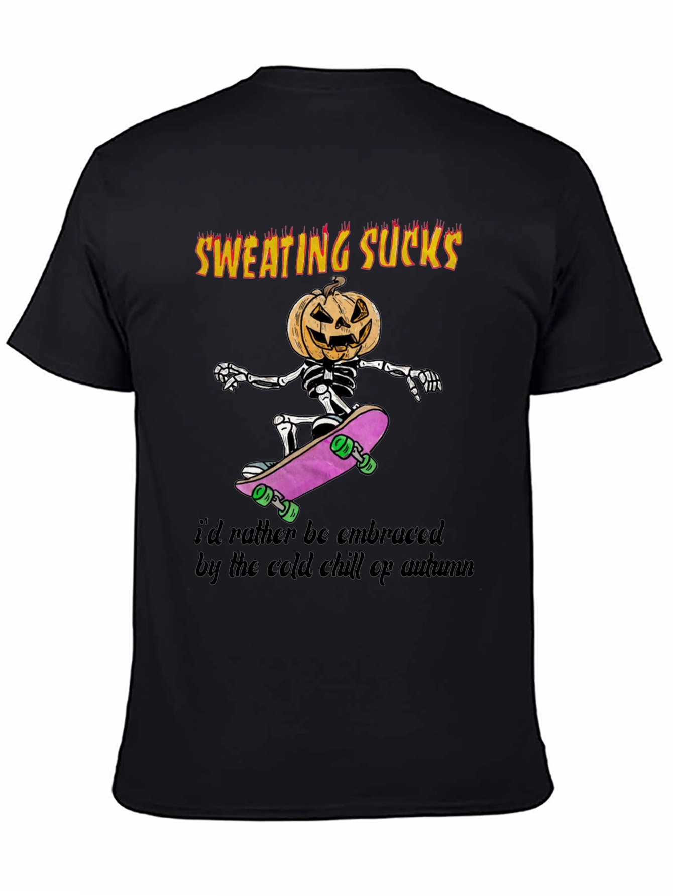 Sweating Sucks Halloween Skeleton Skateboarder T-Shirt