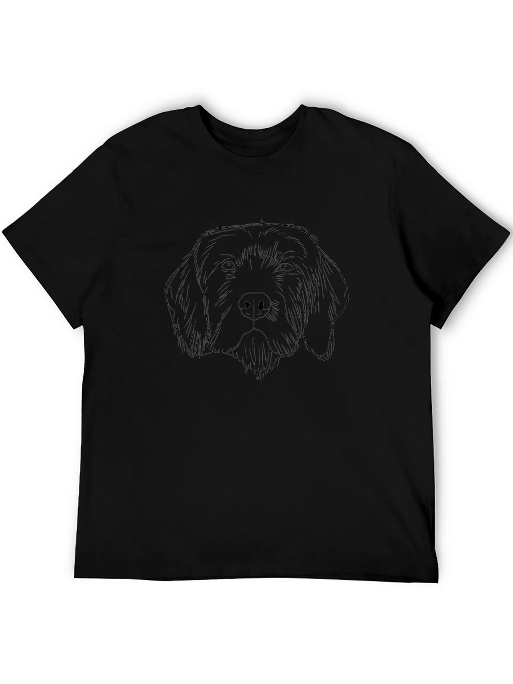 Dog Sketch Graphic Tee - Black Cotton Blend