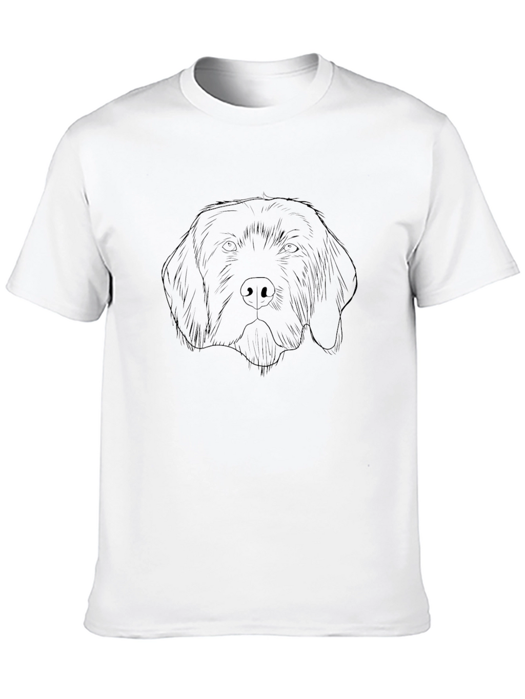 Dog Sketch Graphic Tee - Black Cotton Blend