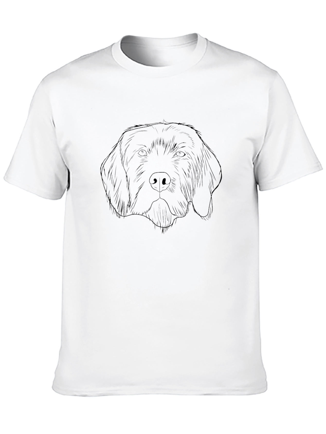 Dog Sketch Graphic Tee - Black Cotton Blend