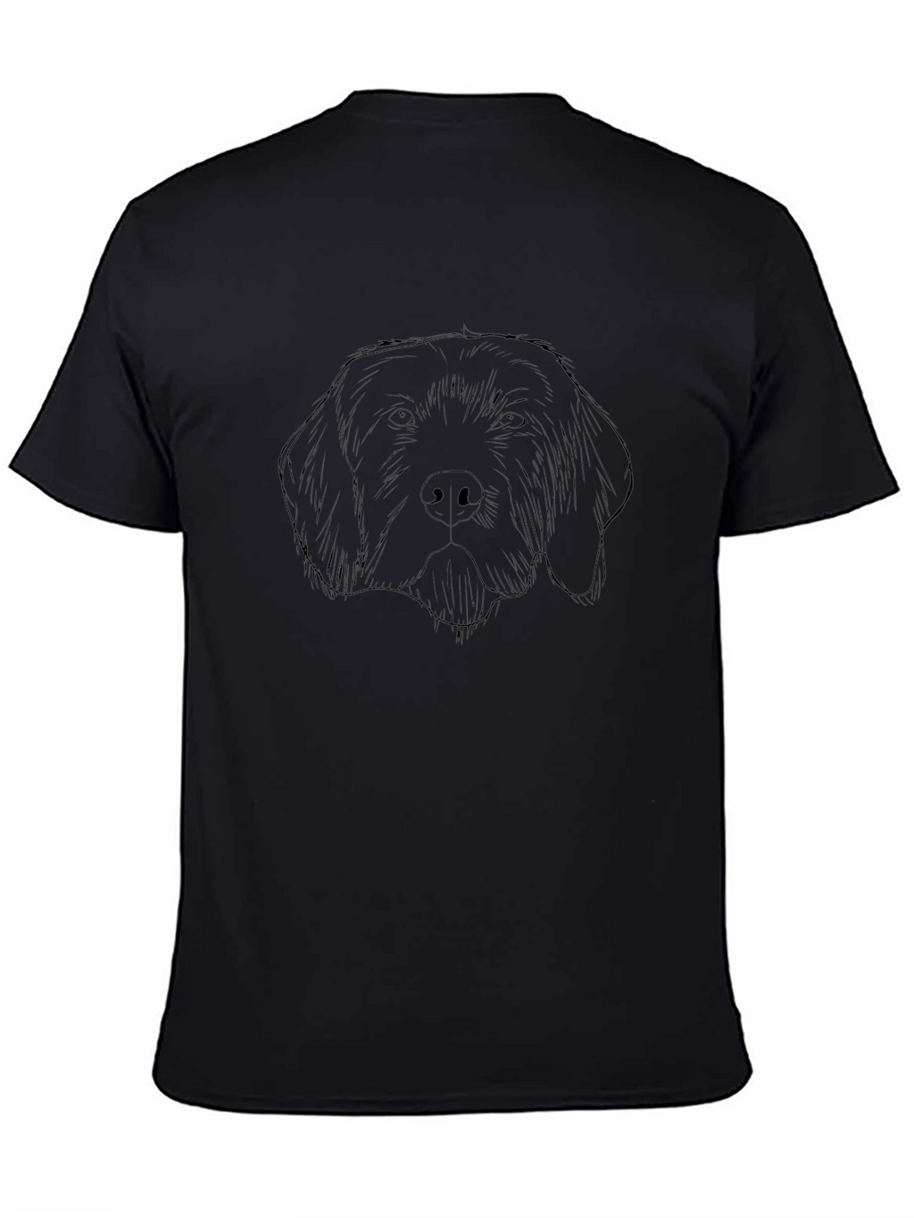 Dog Sketch Graphic Tee - Black Cotton Blend