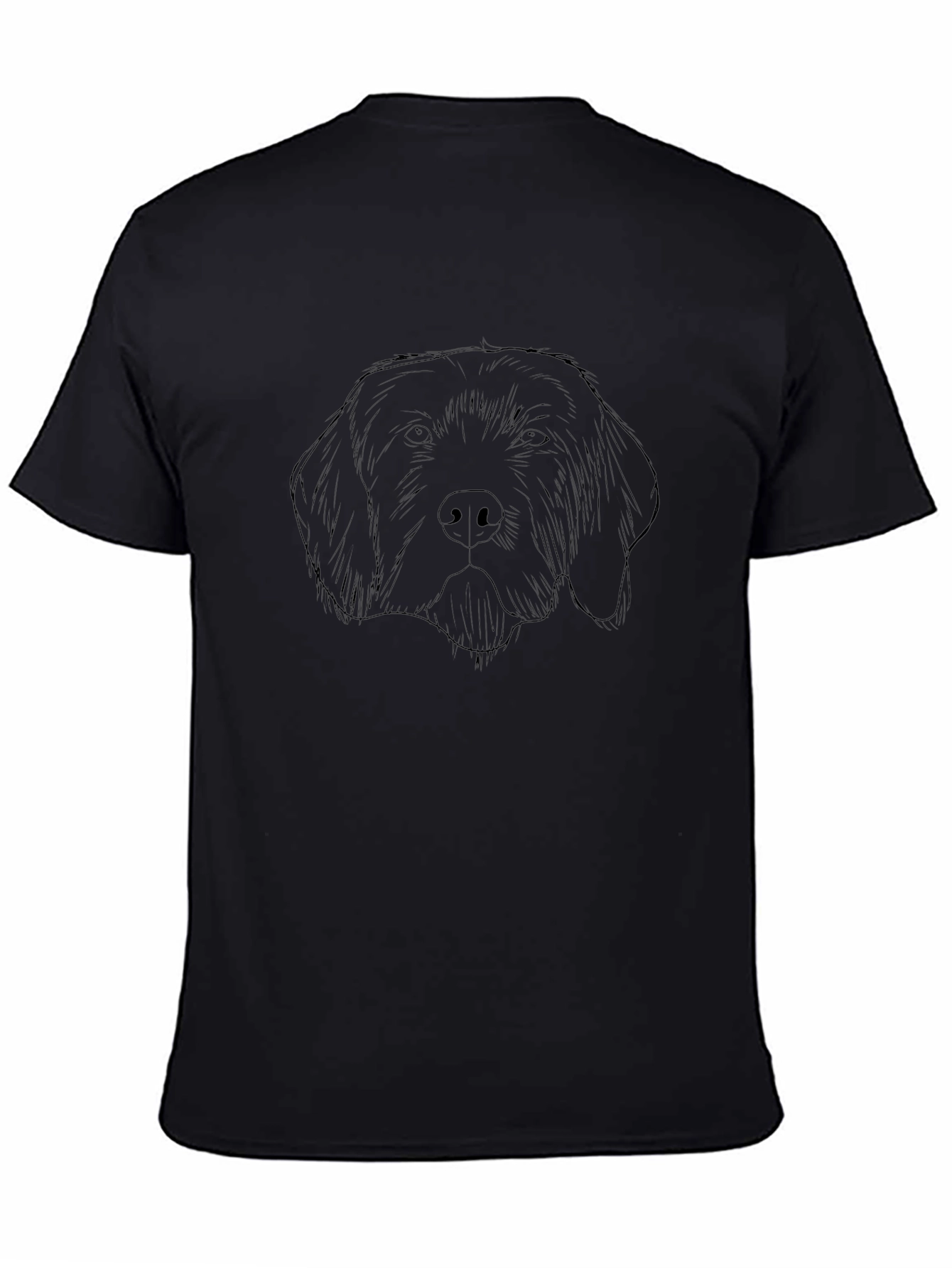 Dog Sketch Graphic Tee - Black Cotton Blend