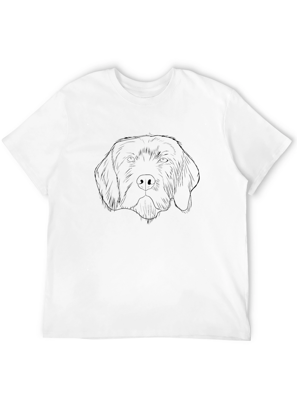 Dog Sketch Graphic Tee - Black Cotton Blend
