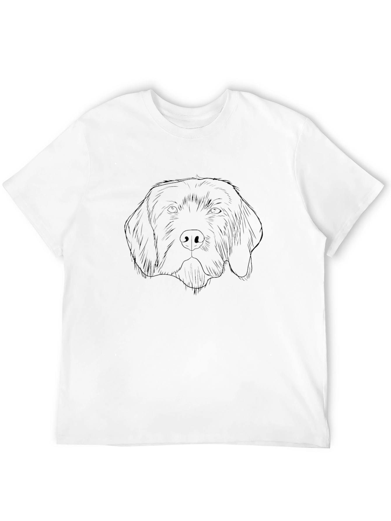 Dog Sketch Graphic Tee - Black Cotton Blend