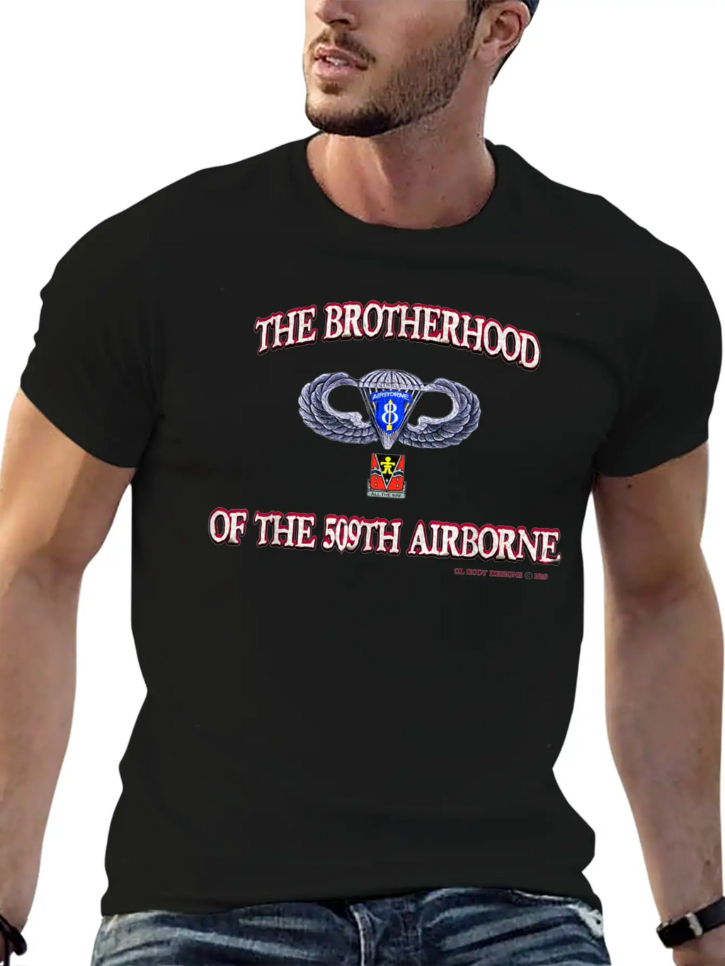 Ol Koot Designs BROTHERHOOD AIRBORNE Stylish Everyday T-Shirt – Unisex Basic Cotton Tee