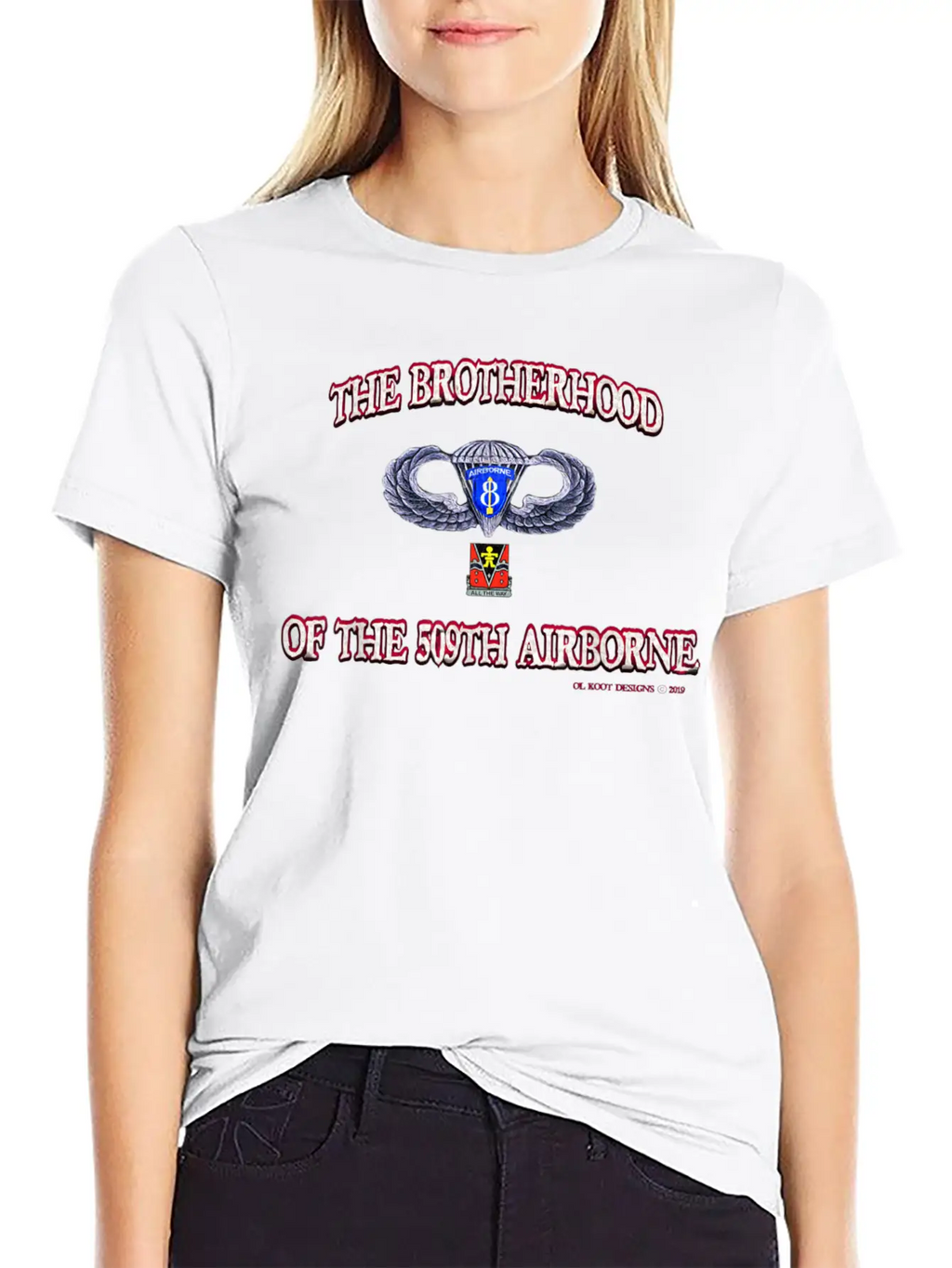 Ol Koot Designs BROTHERHOOD AIRBORNE Stylish Everyday T-Shirt – Unisex Basic Cotton Tee