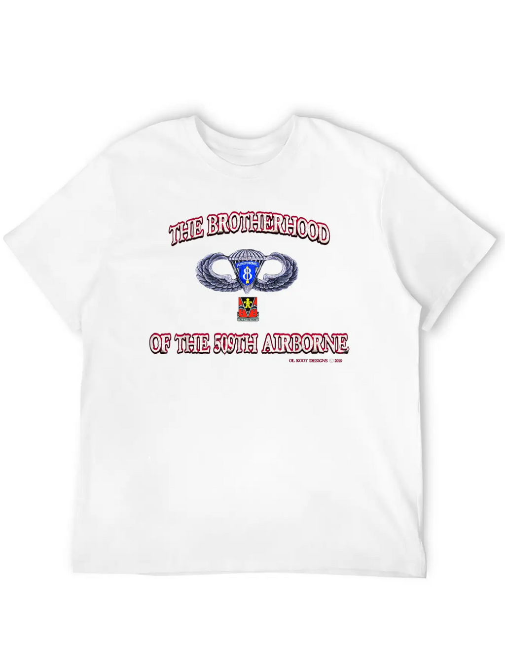 Ol Koot Designs BROTHERHOOD AIRBORNE Stylish Everyday T-Shirt – Unisex Basic Cotton Tee