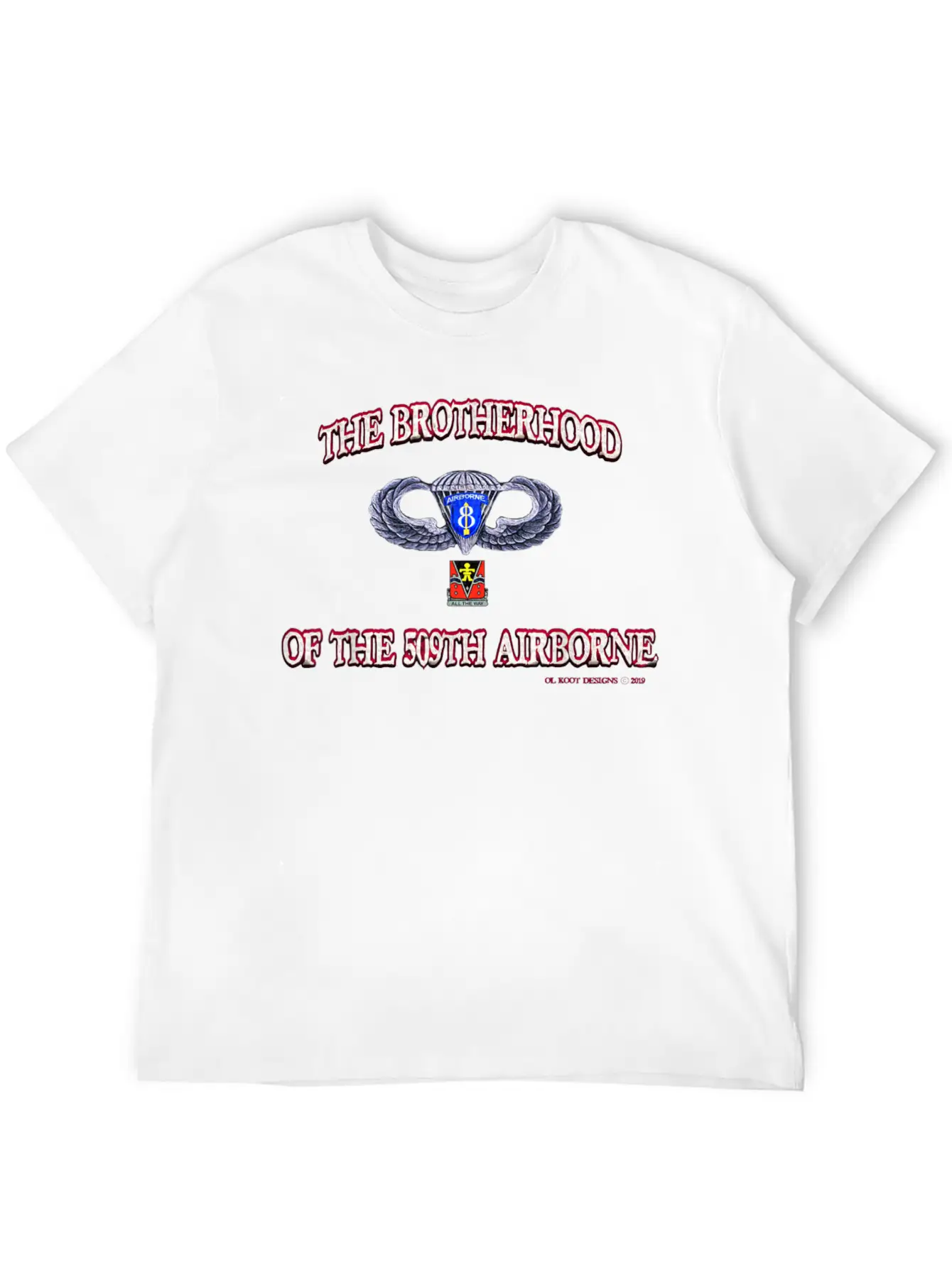 Ol Koot Designs BROTHERHOOD AIRBORNE Stylish Everyday T-Shirt – Unisex Basic Cotton Tee