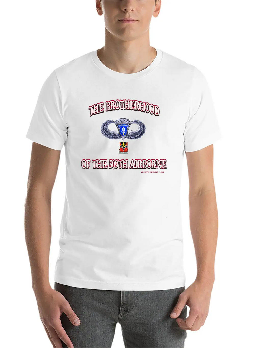 Ol Koot Designs BROTHERHOOD AIRBORNE Stylish Everyday T-Shirt – Unisex Basic Cotton Tee