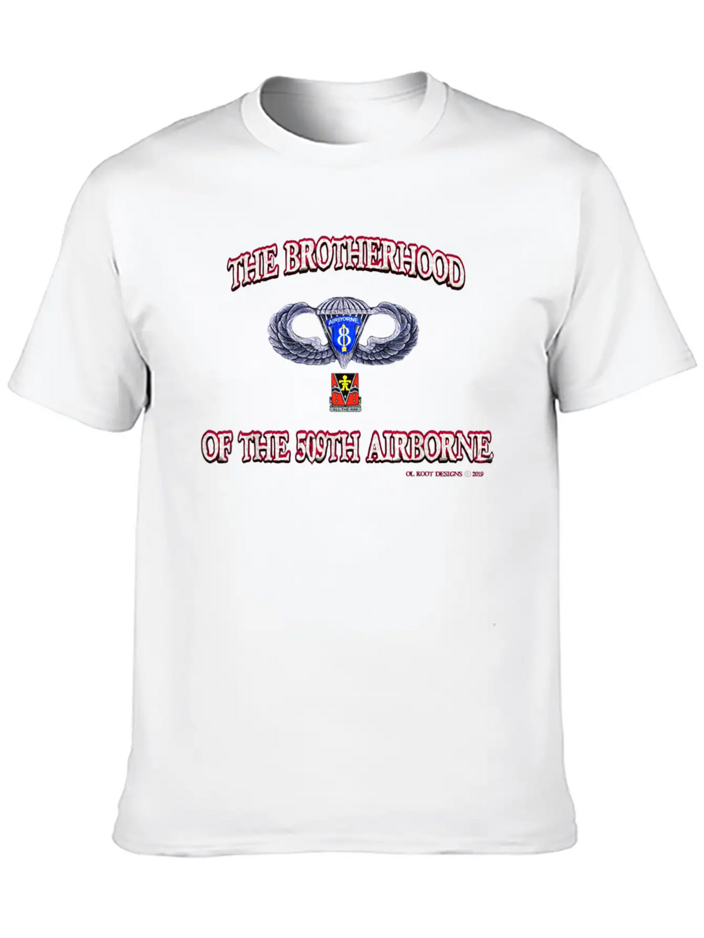 Ol Koot Designs BROTHERHOOD AIRBORNE Stylish Everyday T-Shirt – Unisex Basic Cotton Tee