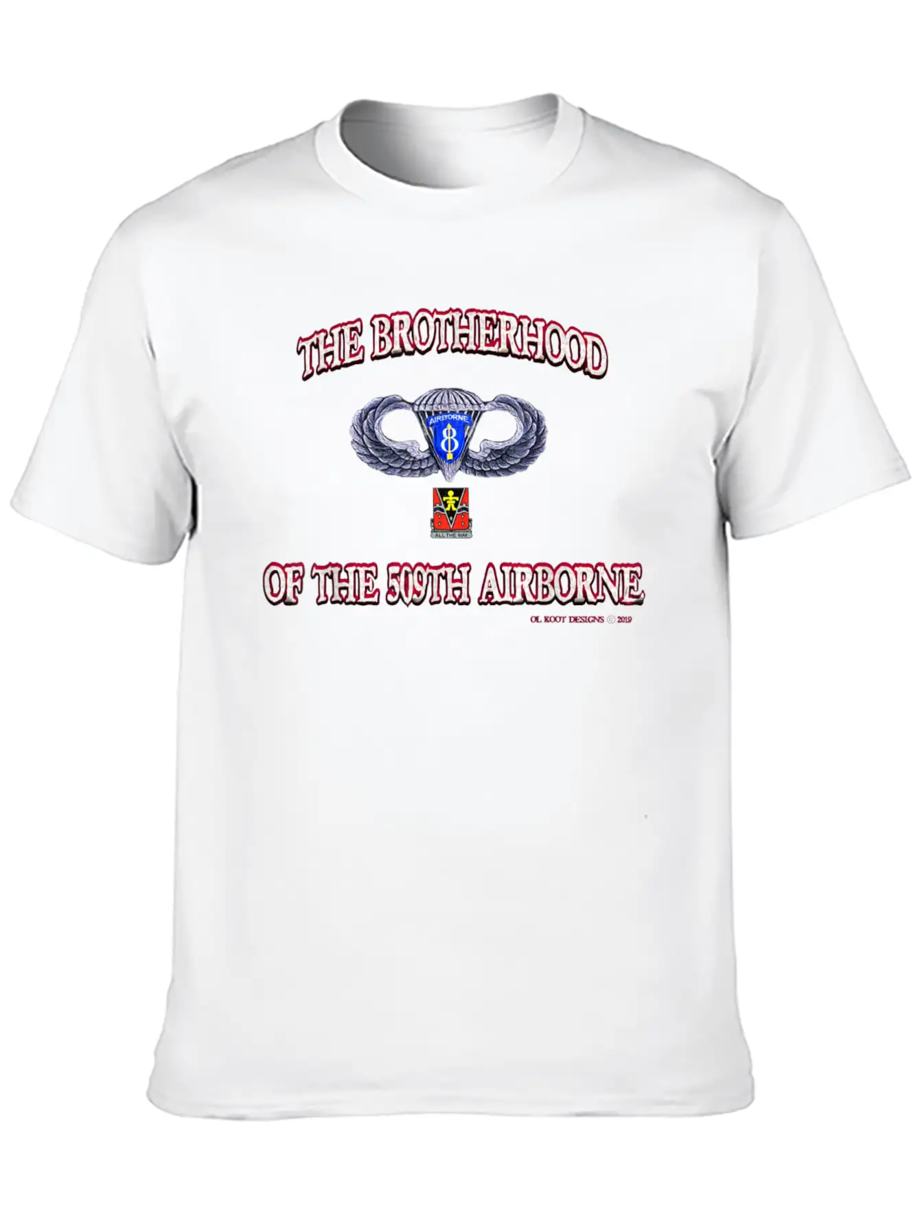 Ol Koot Designs BROTHERHOOD AIRBORNE Stylish Everyday T-Shirt – Unisex Basic Cotton Tee