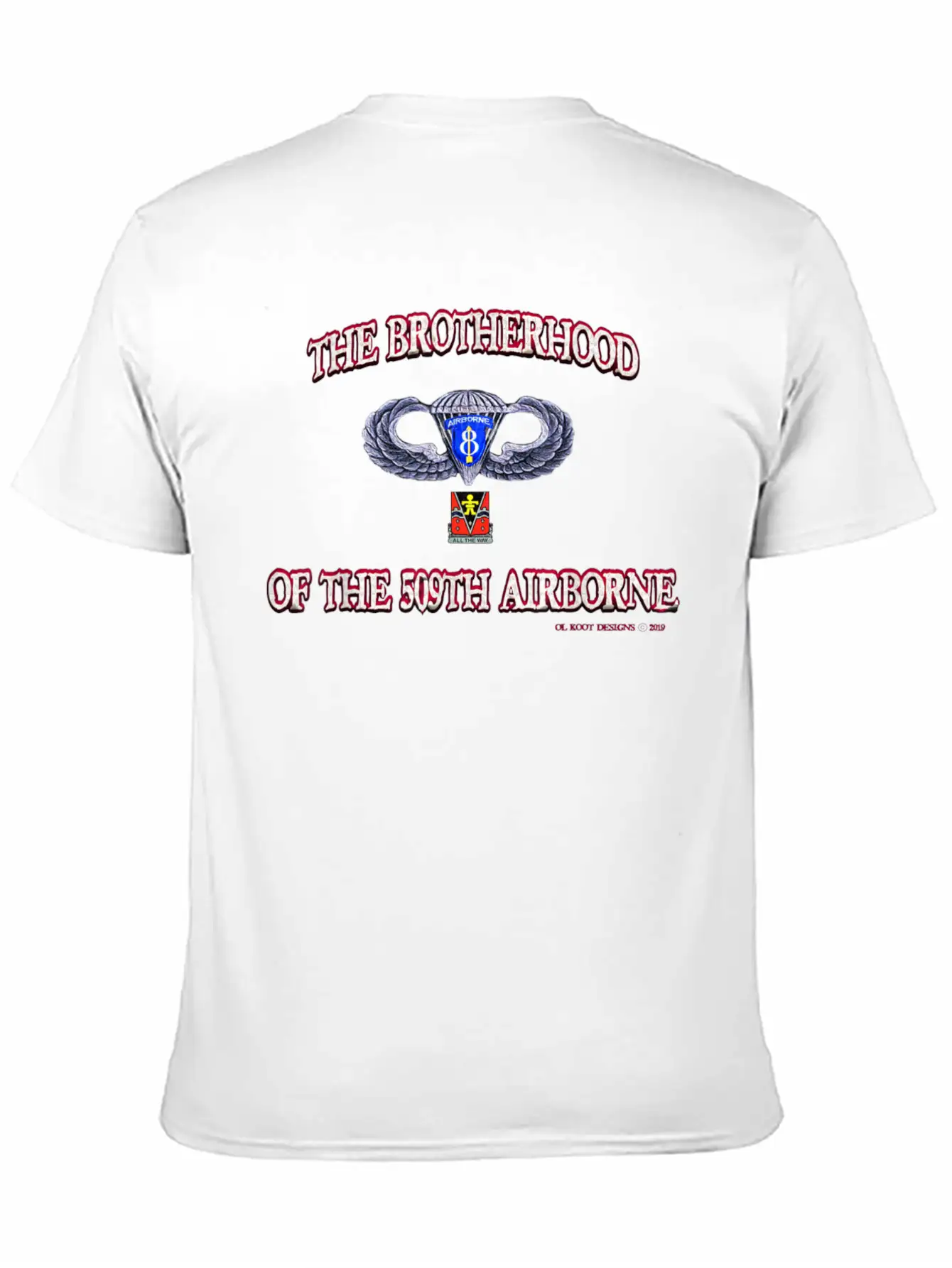 Ol Koot Designs BROTHERHOOD AIRBORNE Stylish Everyday T-Shirt – Unisex Basic Cotton Tee