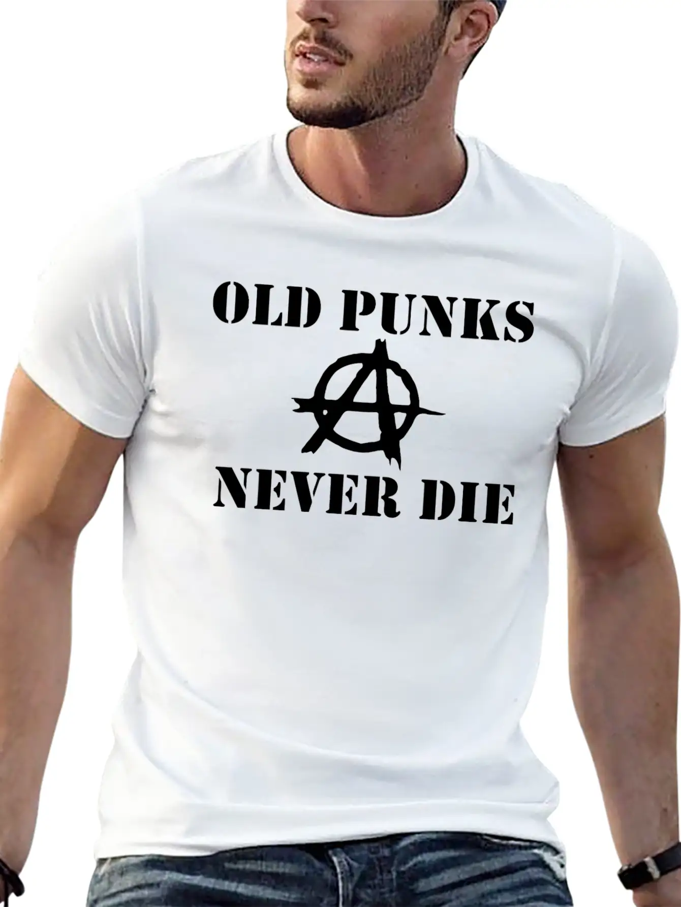 OLD PUNK ROCK Unisex Casual T-Shirt – Clean Design For Daily Comfort
