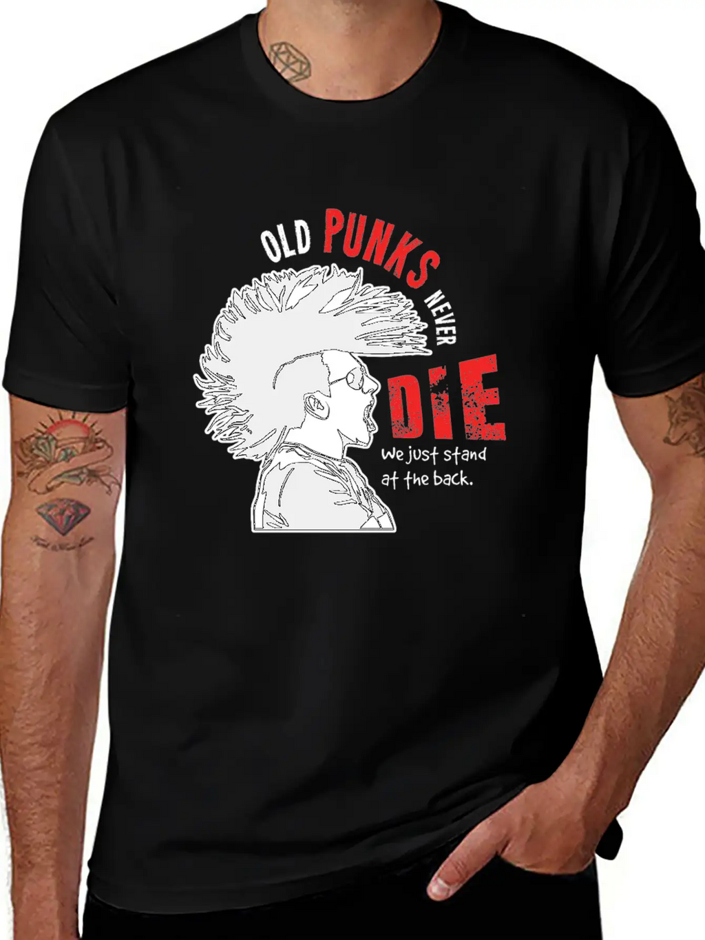 Old Punks Never Die Gift For A Punk Rocker Unisex Short Sleeve Soft Cotton T-Shirt – Casual Everyday Wear