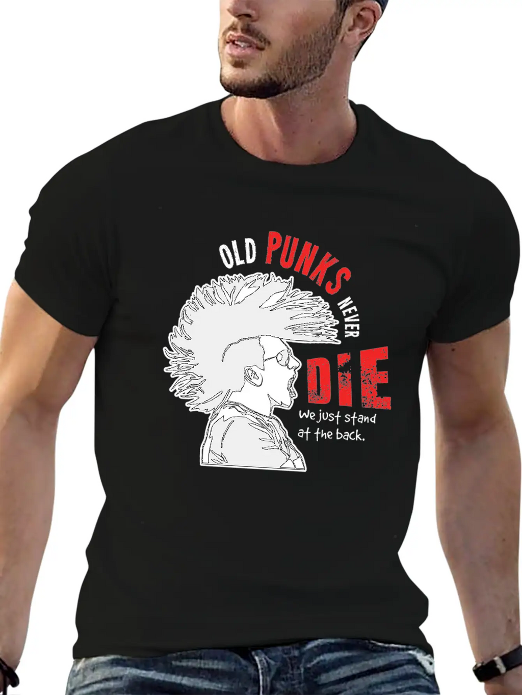 Old Punks Never Die Gift For A Punk Rocker Unisex Short Sleeve Soft Cotton T-Shirt – Casual Everyday Wear