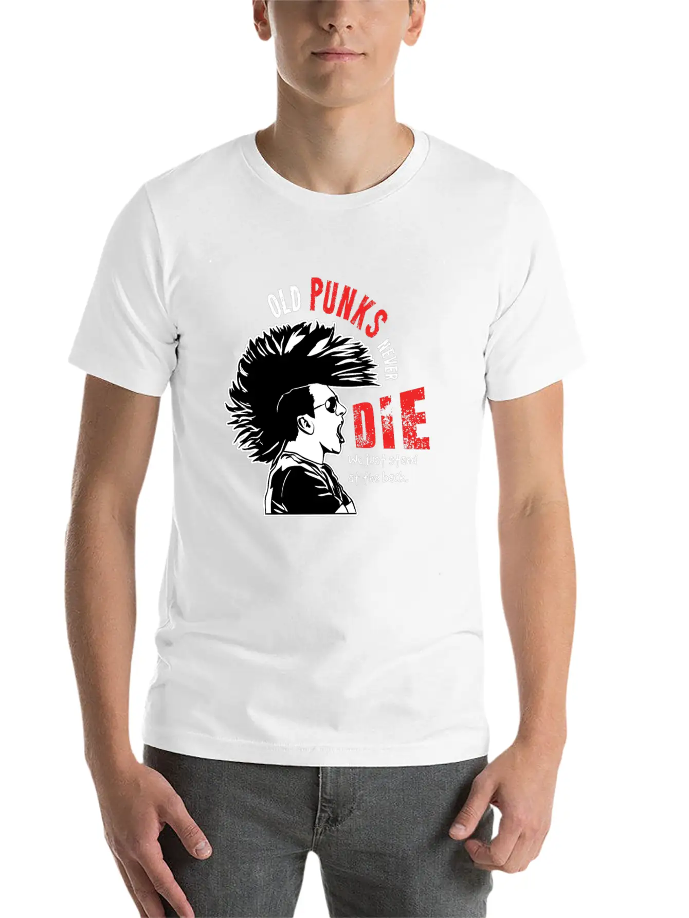 Old Punks Never Die Gift For A Punk Rocker Unisex Short Sleeve Soft Cotton T-Shirt – Casual Everyday Wear