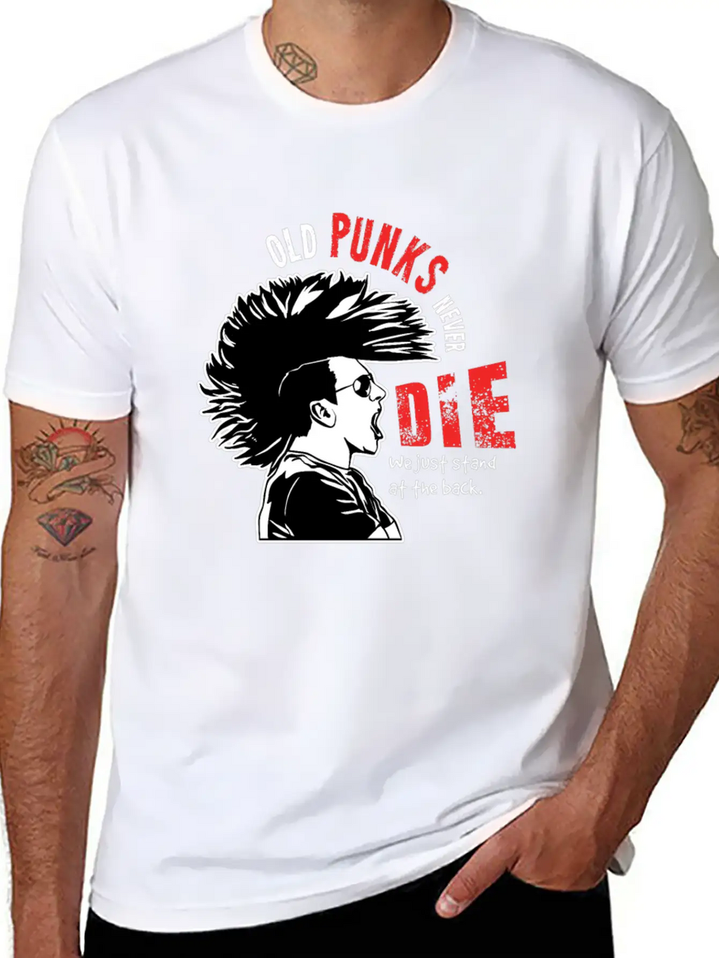 Old Punks Never Die Gift For A Punk Rocker Unisex Short Sleeve Soft Cotton T-Shirt – Casual Everyday Wear