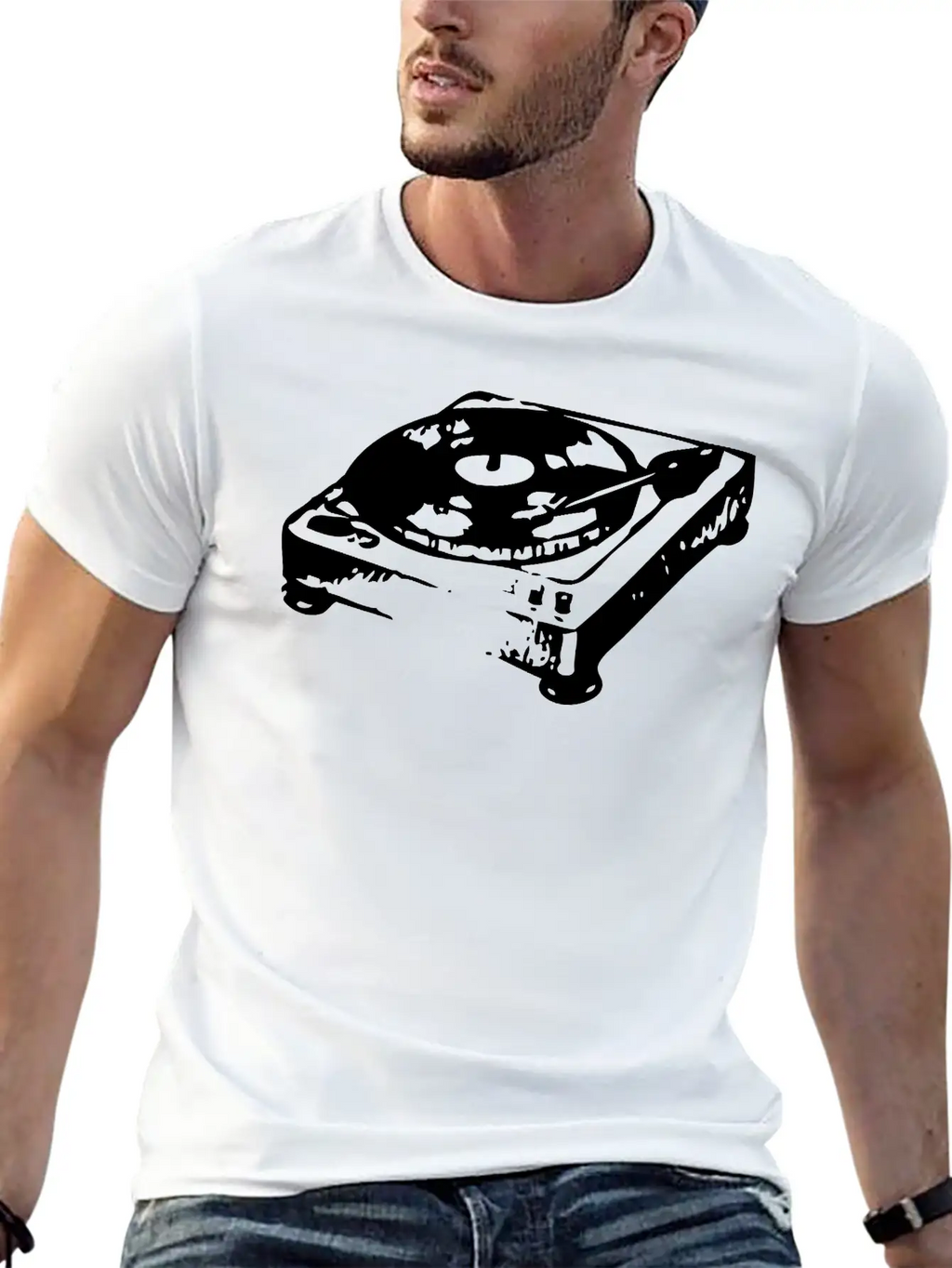 Old Record Player Unisex Casual T-Shirt – Clean Design For Daily Comfort