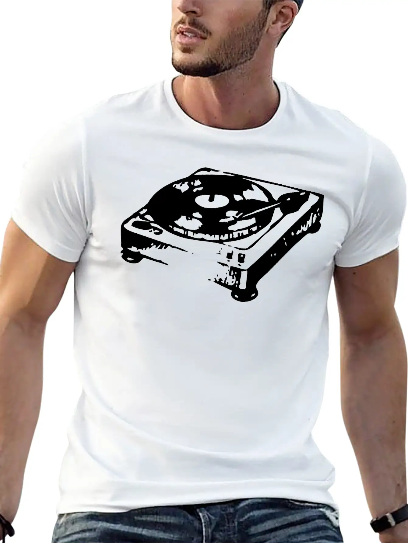 Old Record Player Unisex Casual T-Shirt – Clean Design For Daily Comfort