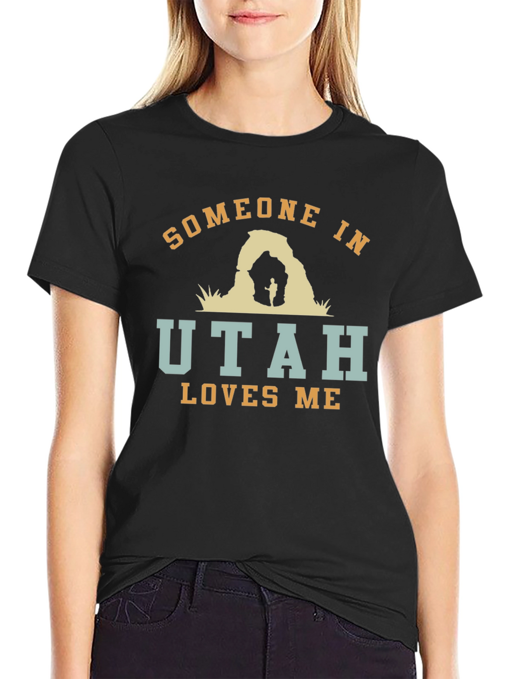 Someone in Utah Loves Me Black Graphic T-Shirt