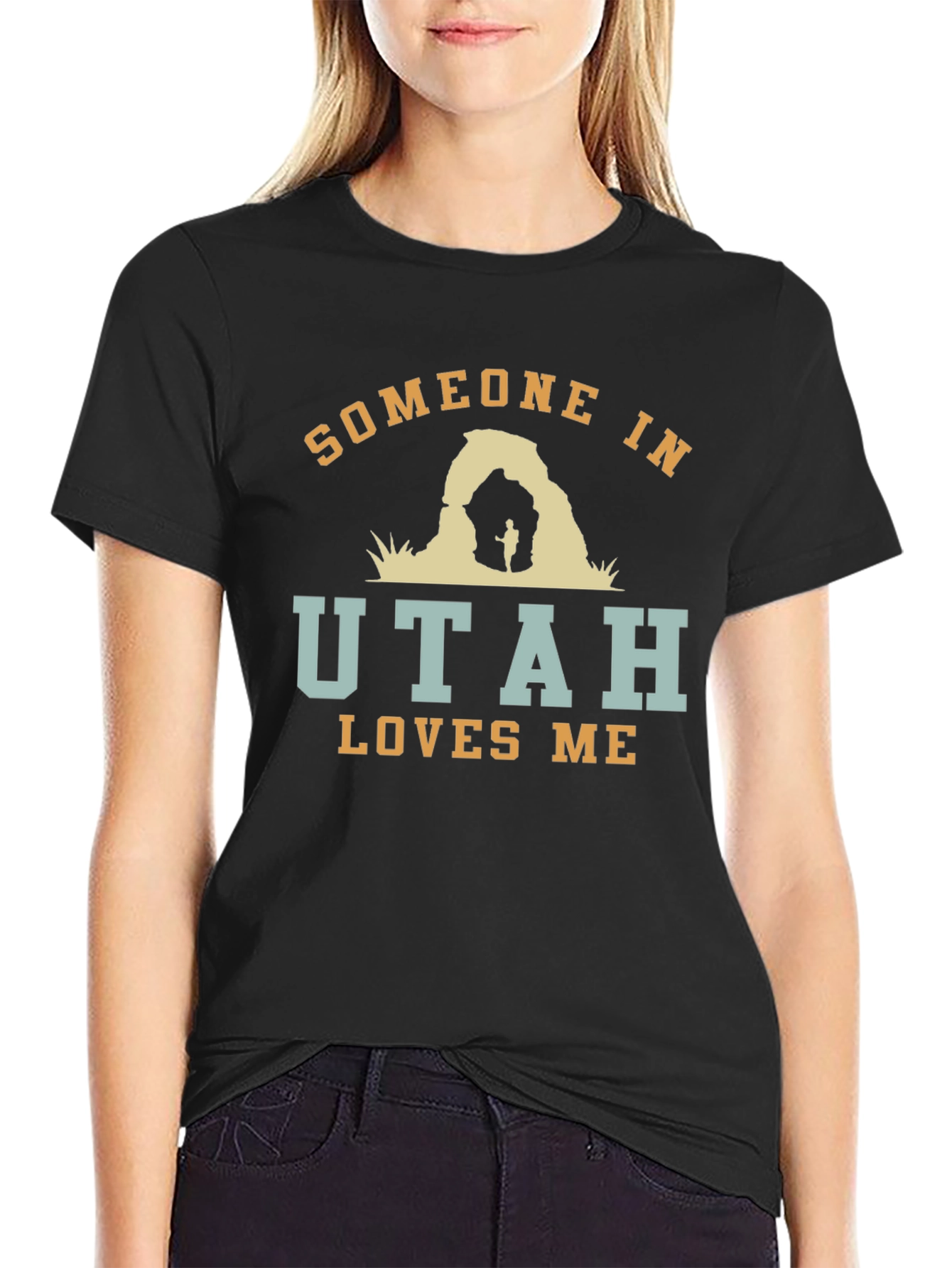 Someone in Utah Loves Me Black Graphic T-Shirt