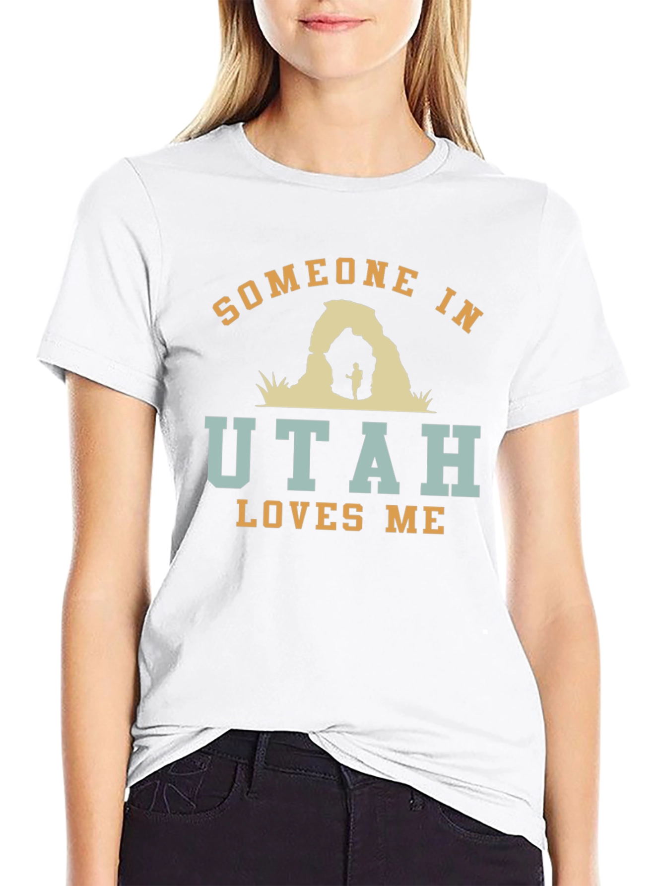 Someone in Utah Loves Me Black Graphic T-Shirt