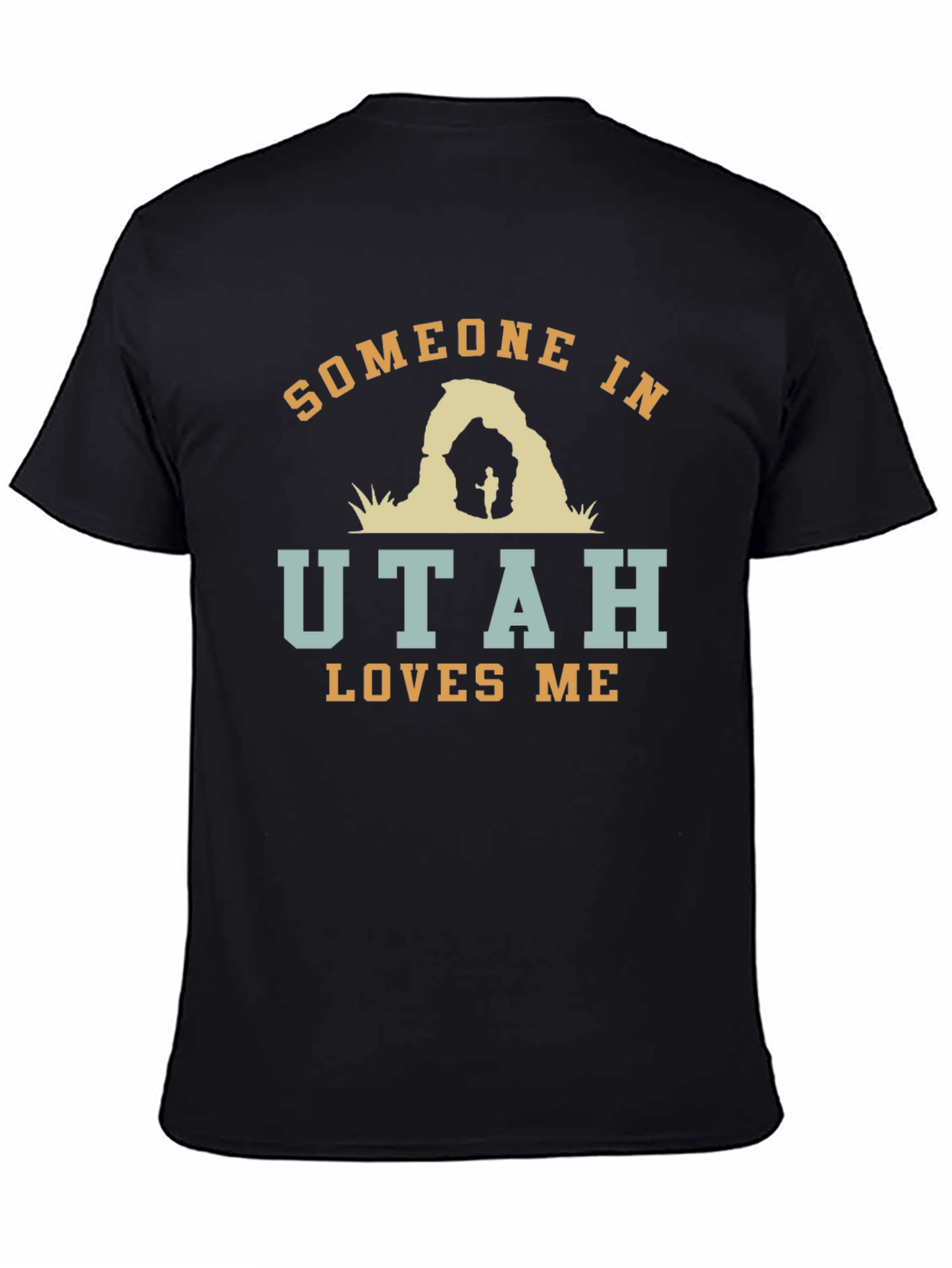 Someone in Utah Loves Me Black Graphic T-Shirt