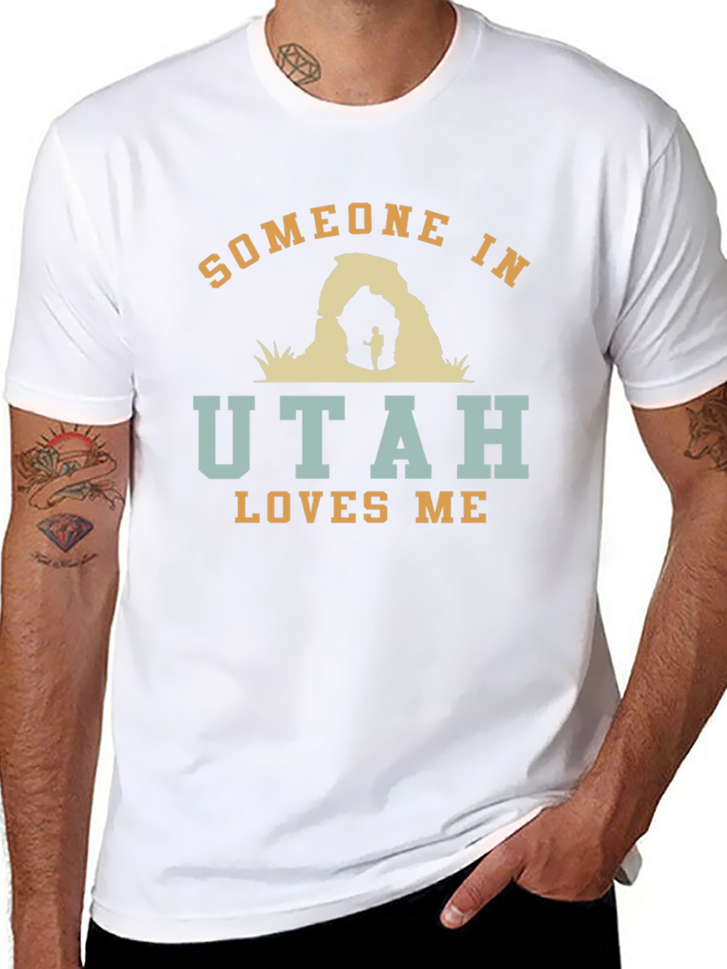 Someone in Utah Loves Me Black Graphic T-Shirt