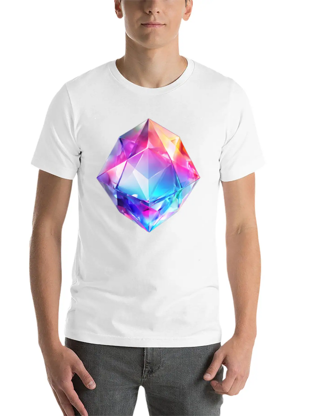 Olographic Diamond Unisex Short Sleeve Soft Cotton T-Shirt – Casual Everyday Wear