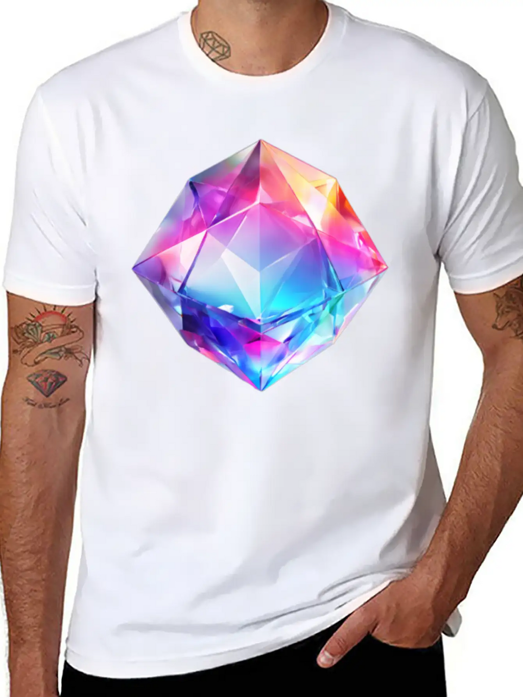 Olographic Diamond Unisex Short Sleeve Soft Cotton T-Shirt – Casual Everyday Wear