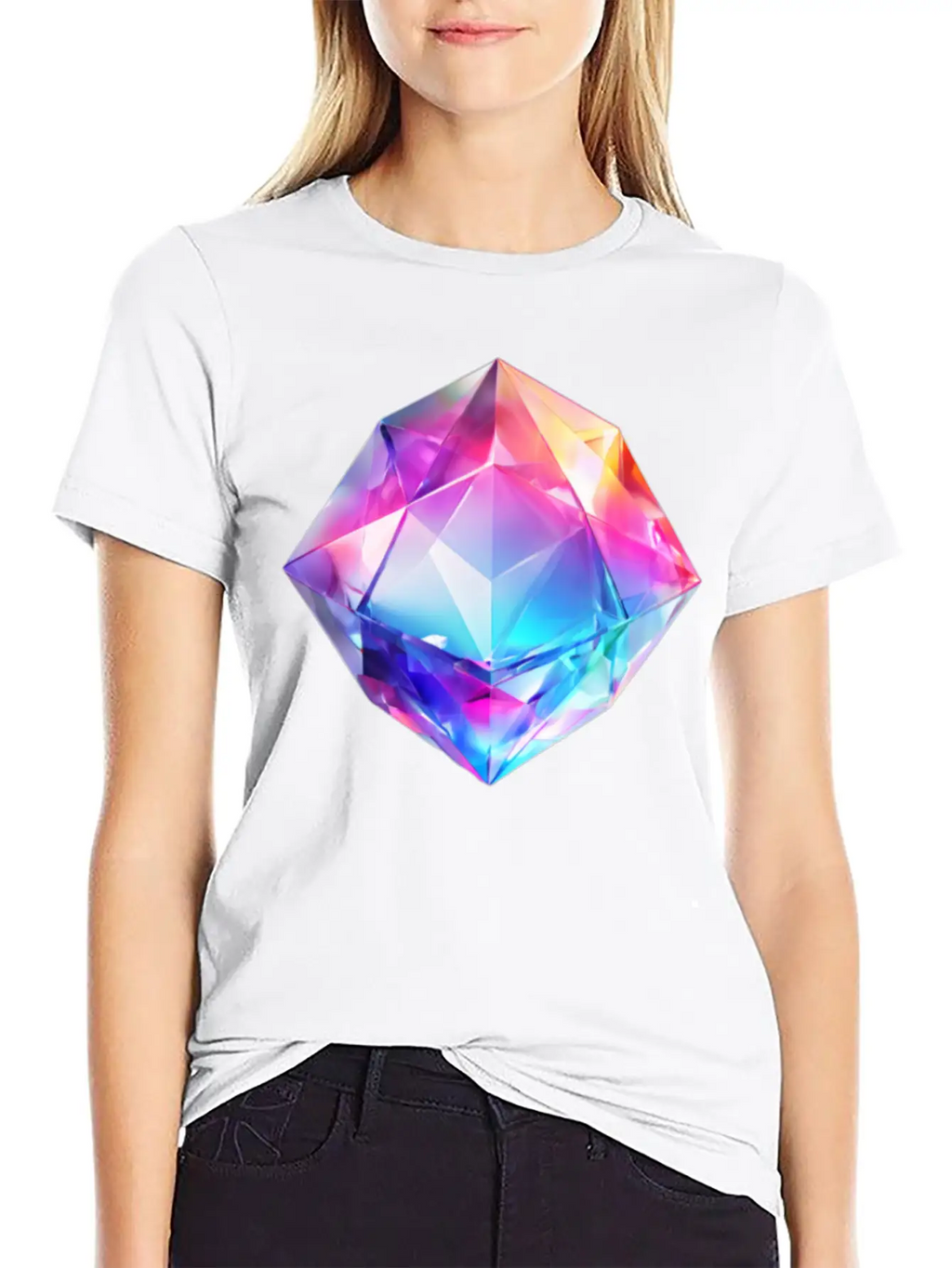 Olographic Diamond Unisex Short Sleeve Soft Cotton T-Shirt – Casual Everyday Wear