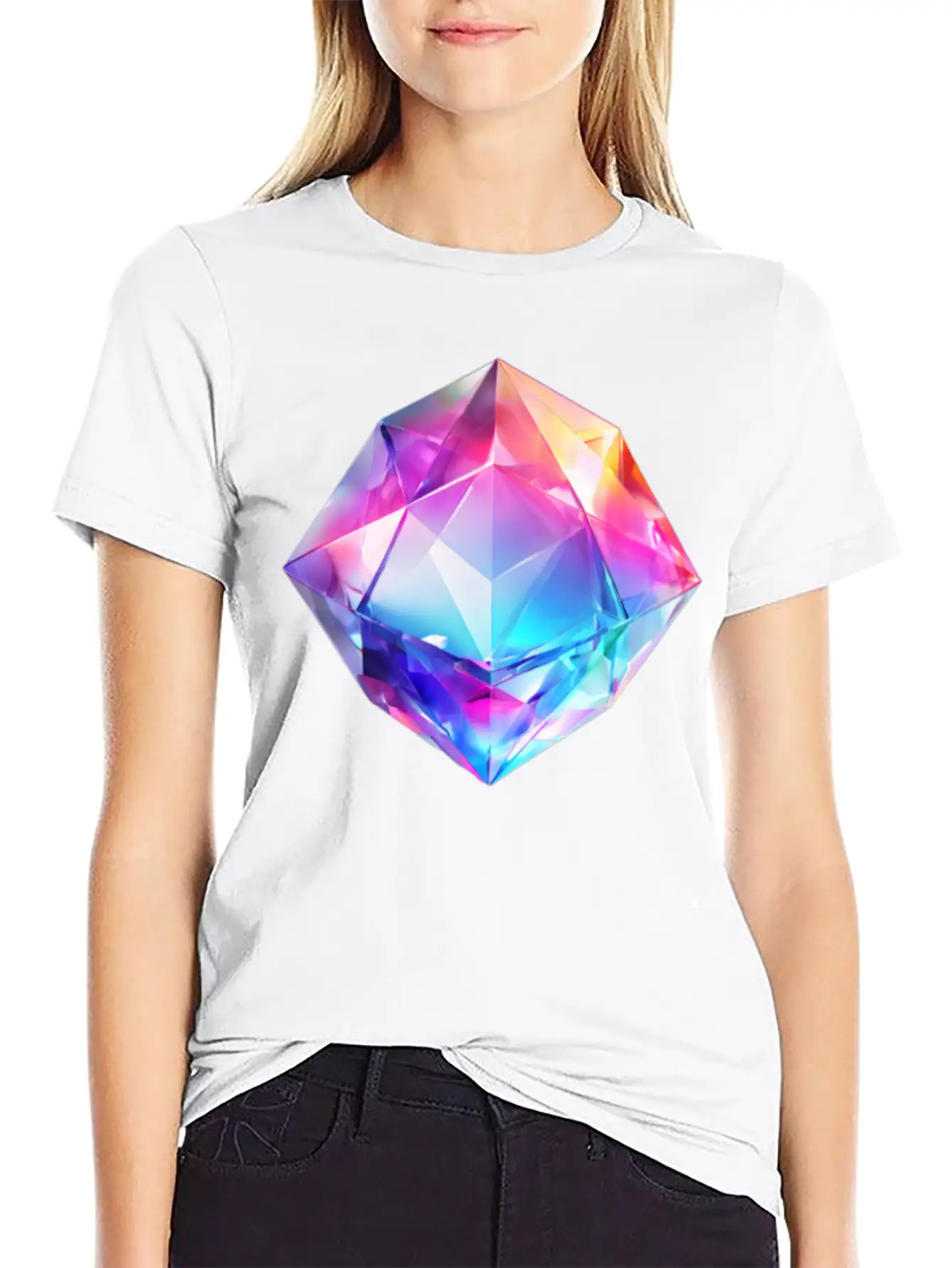 Olographic Diamond Unisex Short Sleeve Soft Cotton T-Shirt – Casual Everyday Wear