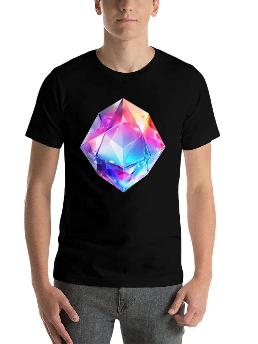 Olographic Diamond Unisex Short Sleeve Soft Cotton T-Shirt – Casual Everyday Wear